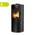 Kaminofen 4,9 kW schwarz mit Holzlagerfach